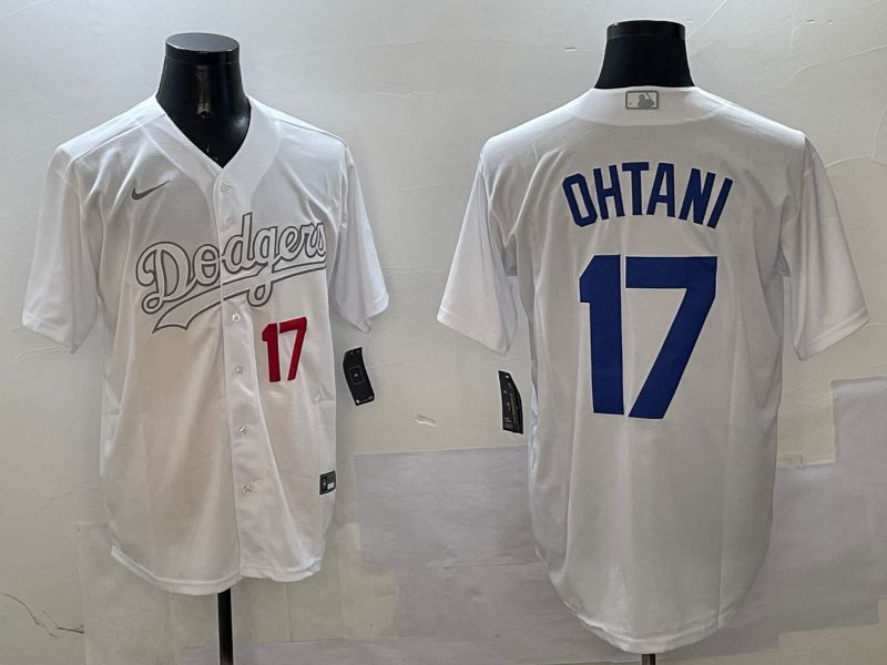Men Los Angeles Dodgers #17 Ohtani White Fashion Edition Game 2025 Nike MLB Jersey style 9